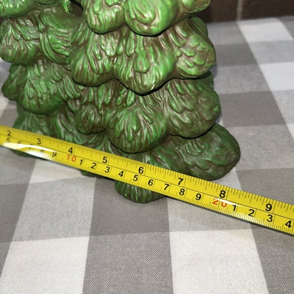 Set 2 Vintage Byron Mold Ceramic Christmas Trees Village Accessory Hand Painted - Picture 11 of 13